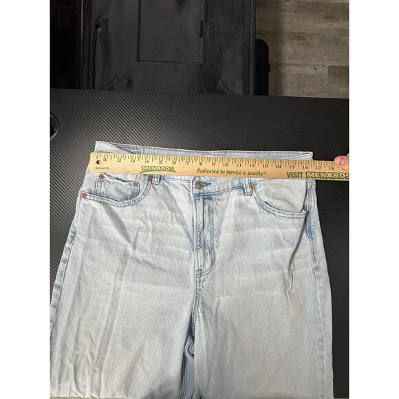 American Eagle Highest Rise Baggy Straight Jeans Size 16 X-Long Light Wash - Picture 6 of 14